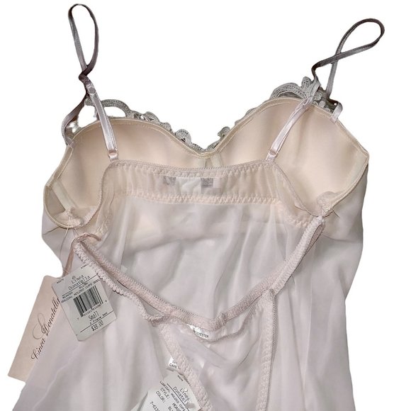 NWT Linea Donatella Blush Pink Bridal Molded Cups Babydoll Lingerie Set Small - Picture 4 of 8